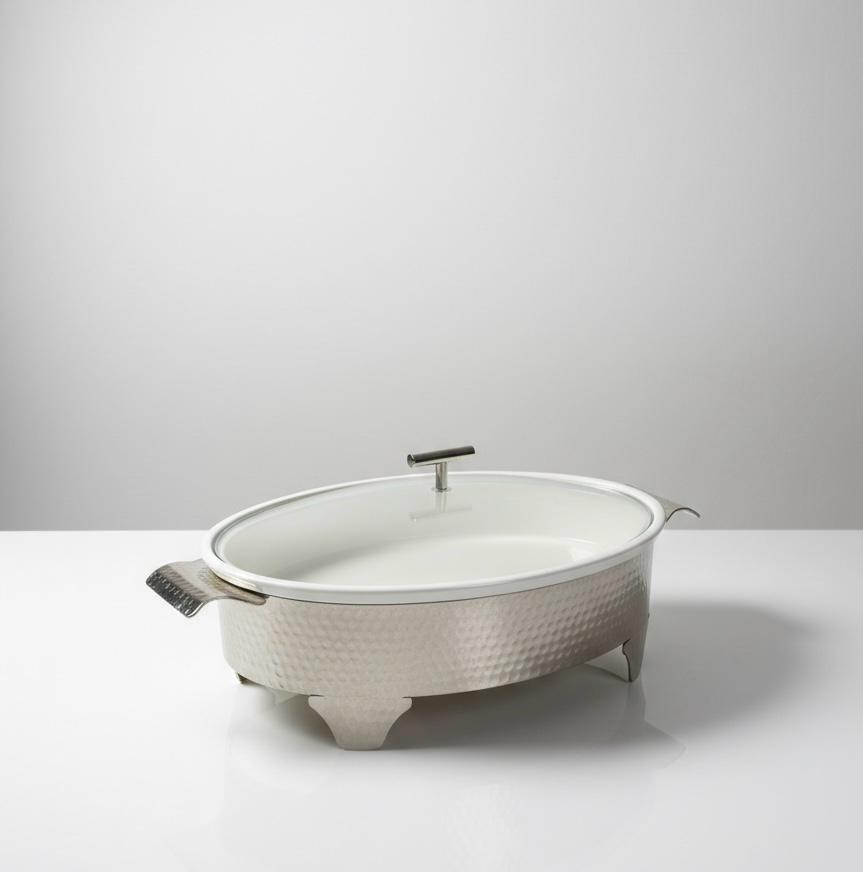 Brilliant Oval Casserole Serving Dish With Candle Stand