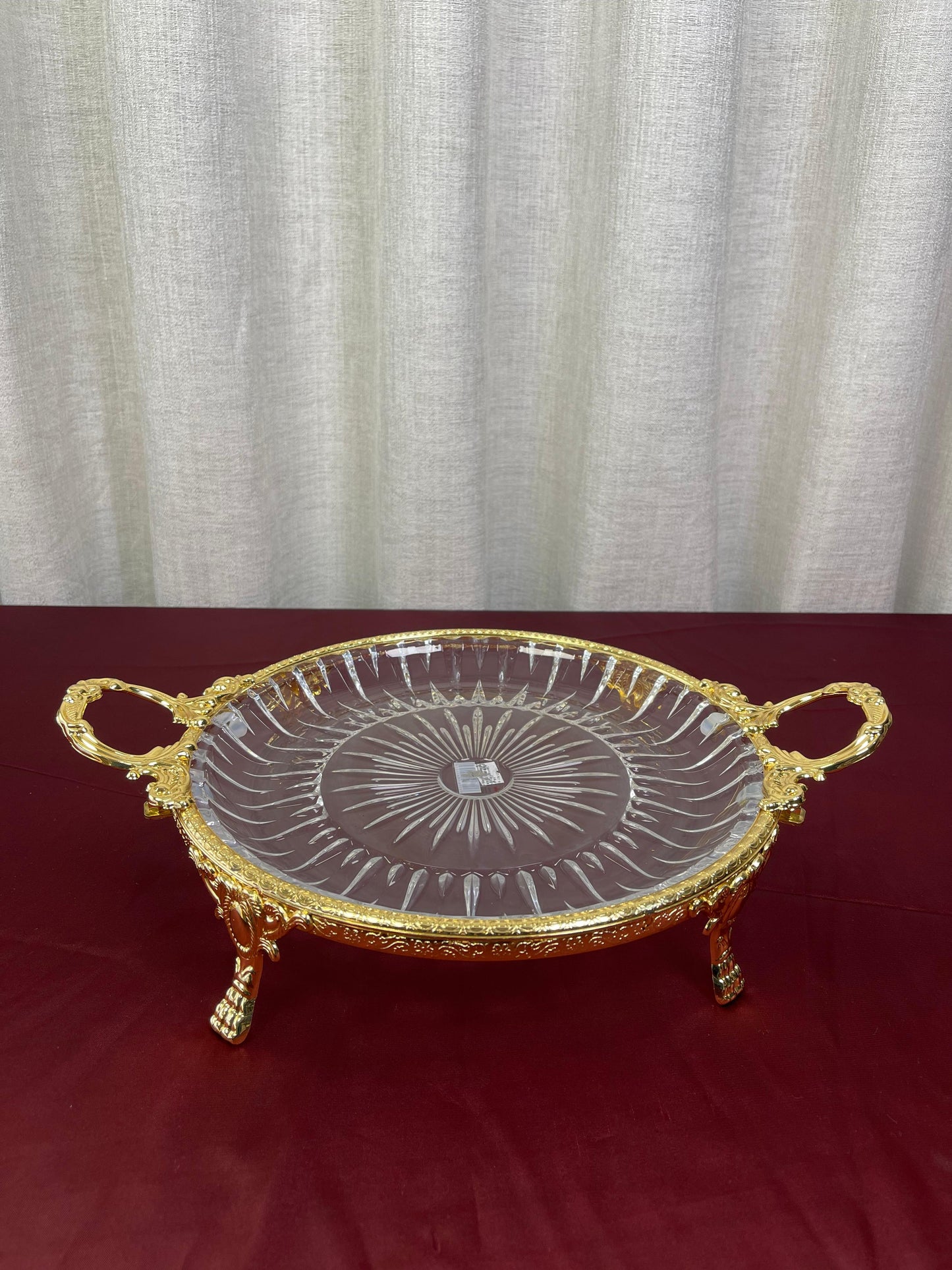 Crystal serving platter