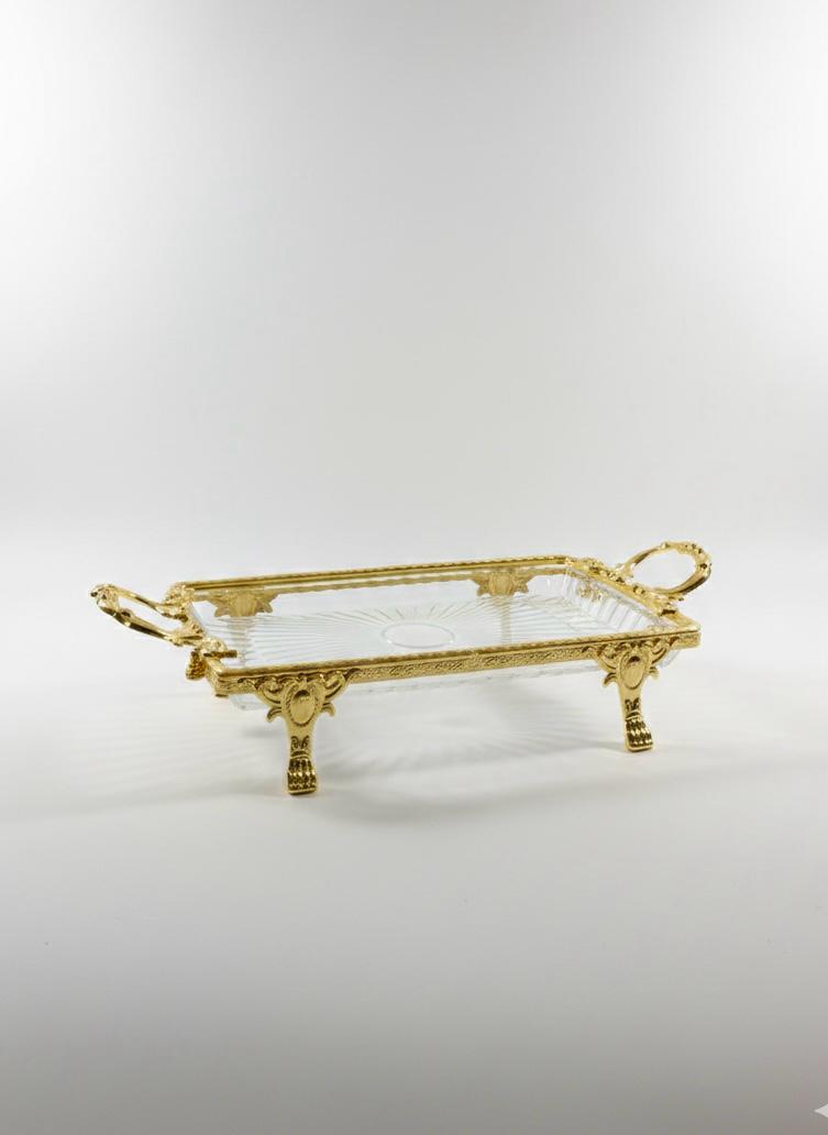 Crystal serving platter