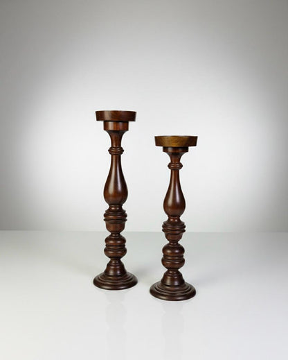 wooden Candle set of 2