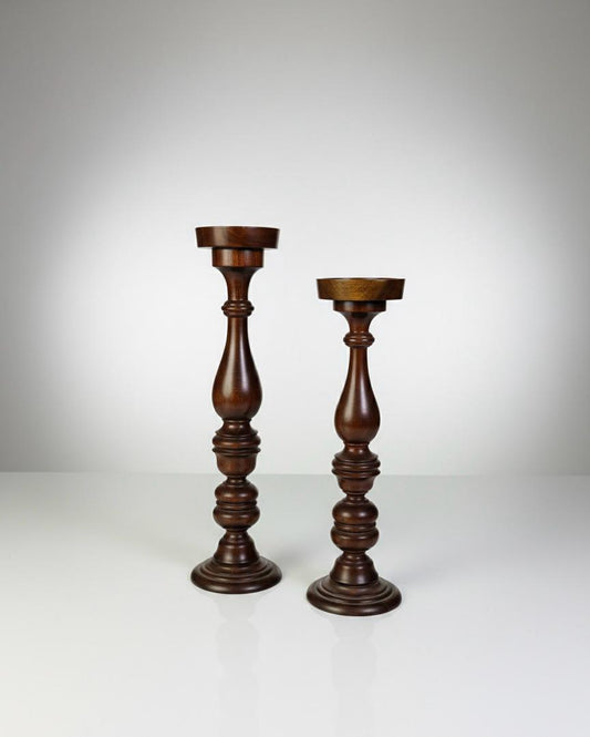 wooden Candle set of 2