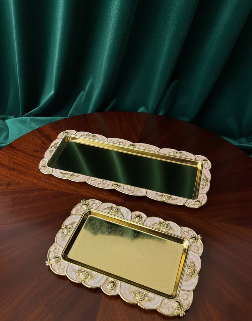 Serving Platters Floral Border