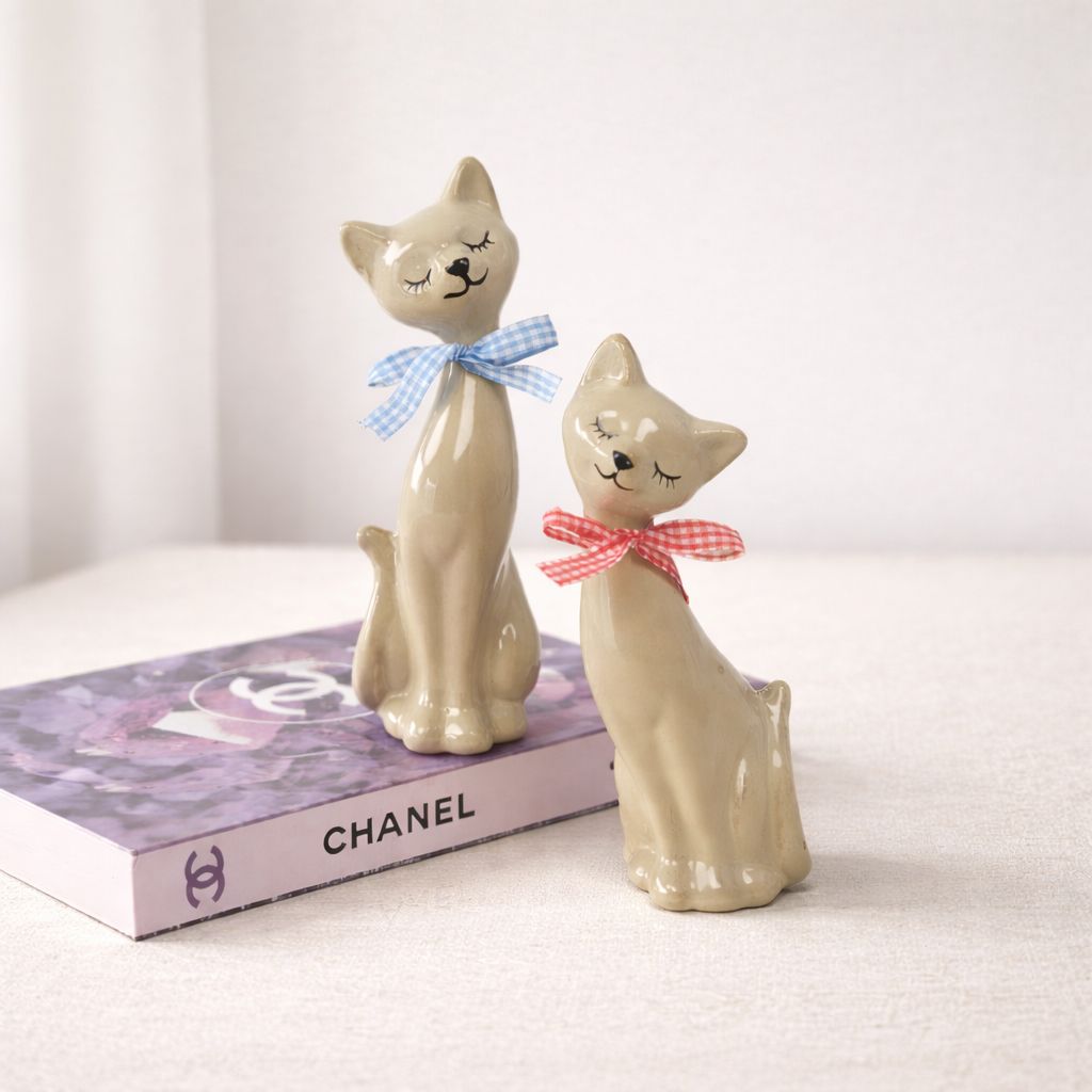 Glossy Cat Couple - 2pc Set