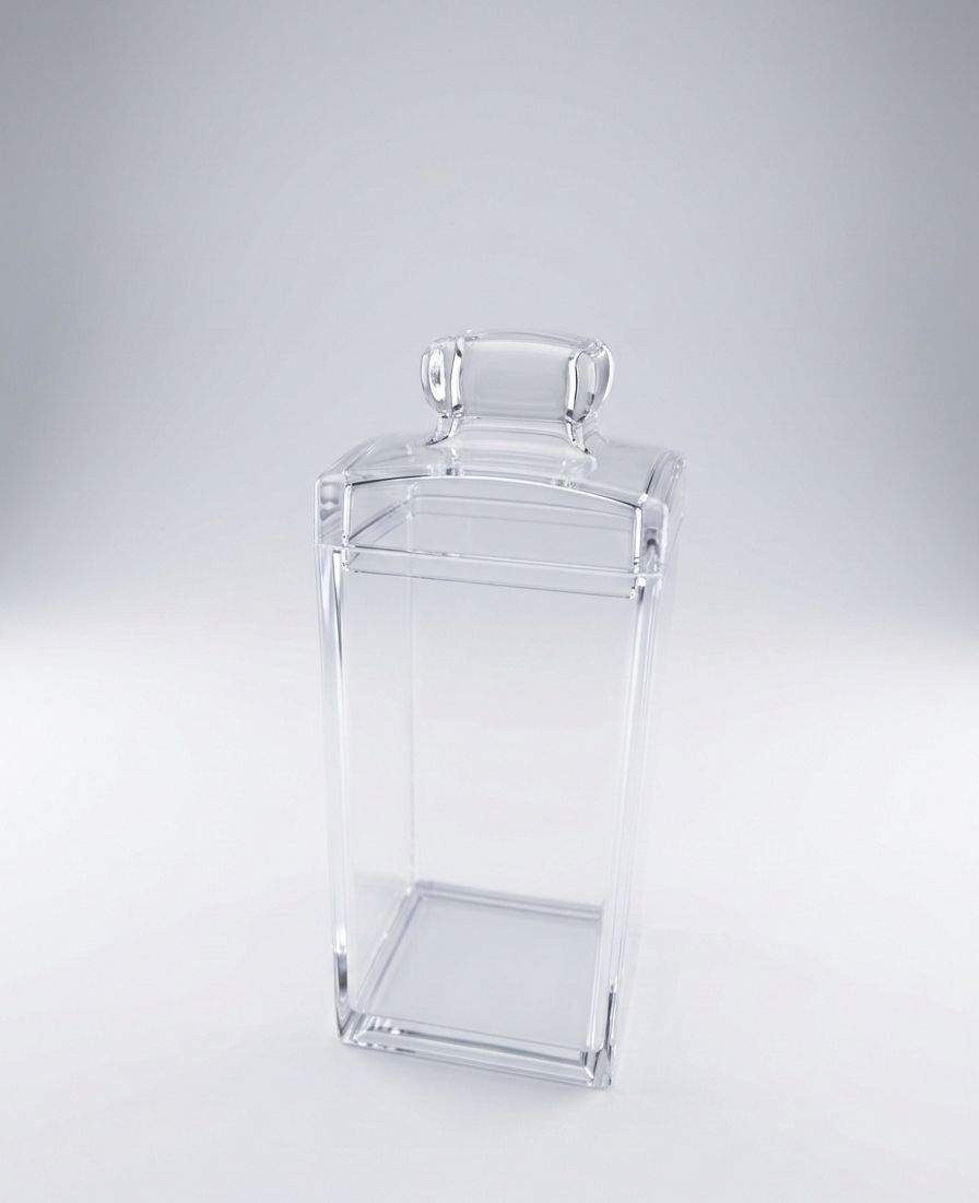 Transparent, square kitchen canisters