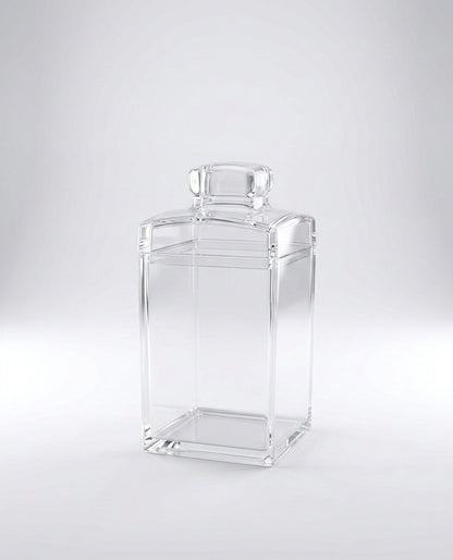 Transparent, square kitchen canisters