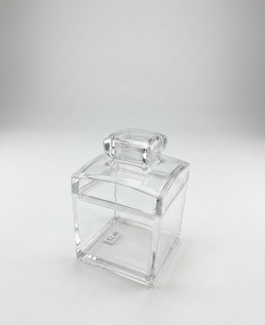 Transparent, square kitchen canisters