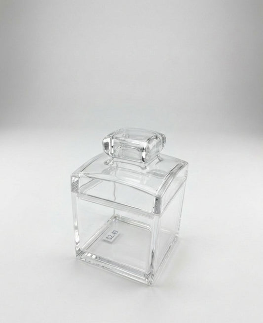 Transparent, square kitchen canisters