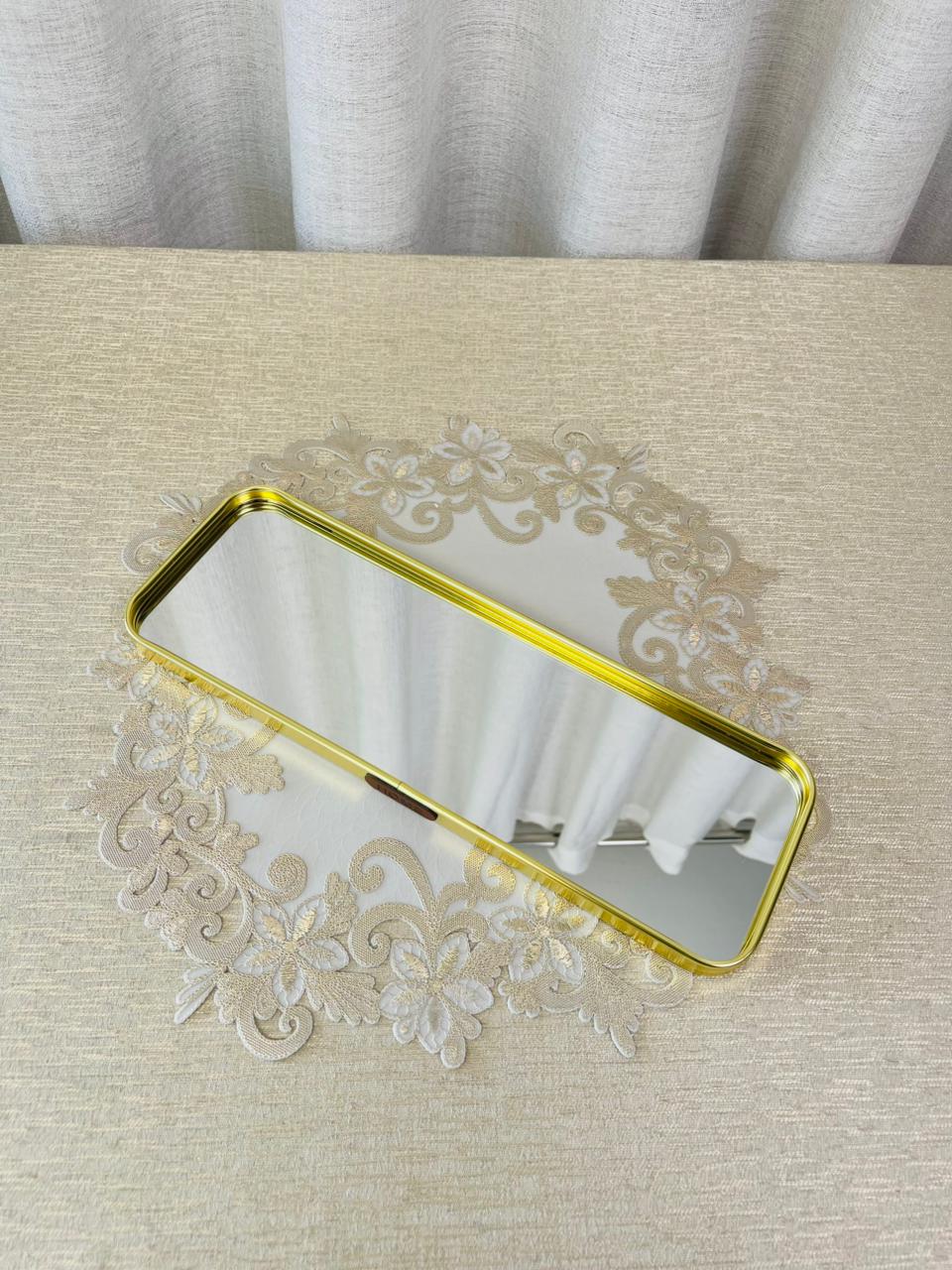 Gold Mirror Tray Rectangular