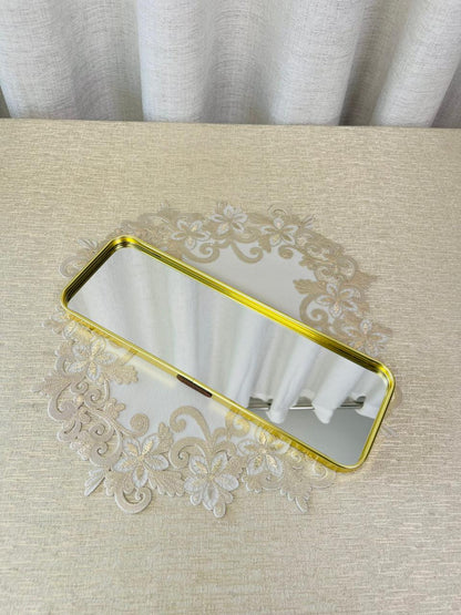 Gold Mirror Tray Rectangular