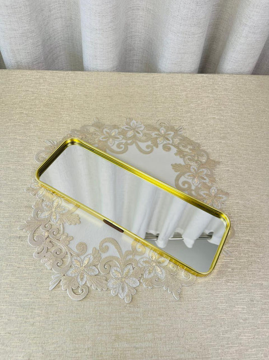 Gold Mirror Tray Rectangular