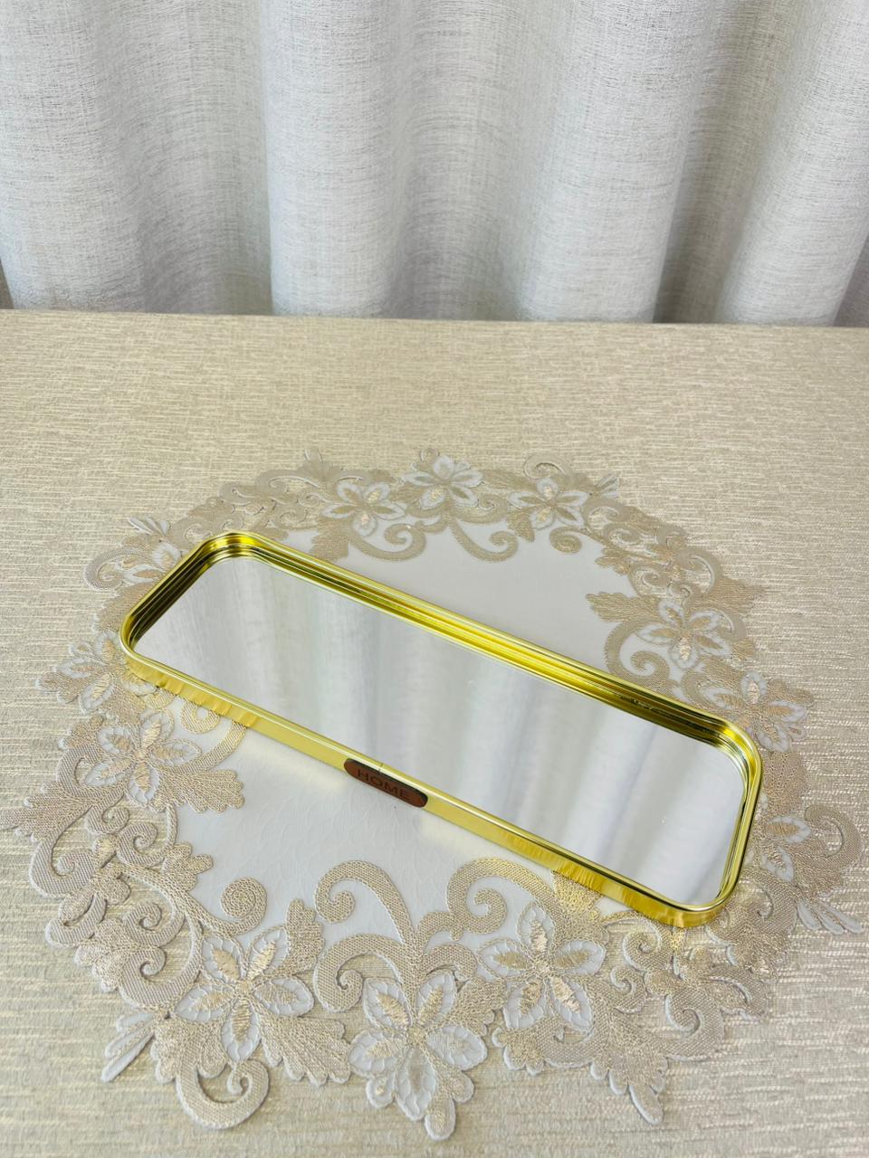 Gold Mirror Tray Rectangular