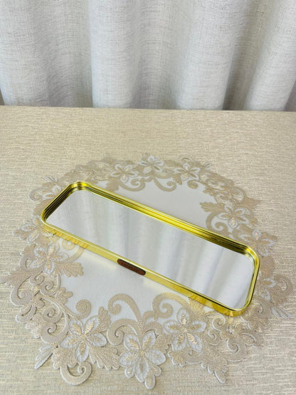 Gold Mirror Tray Rectangular