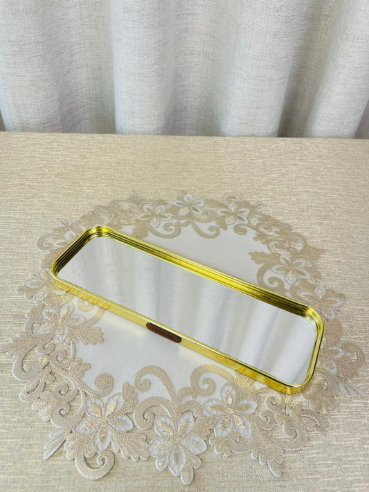 Gold Mirror Tray Rectangular