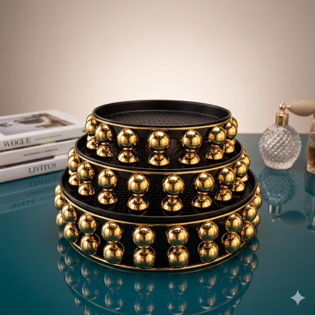Decorative Bobble Tray Set 3PC
