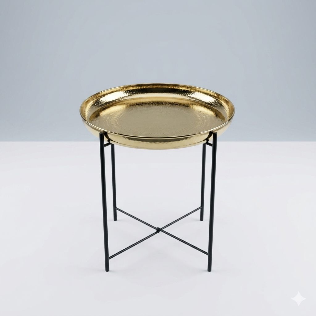Gold & Matte Black Accent Table
