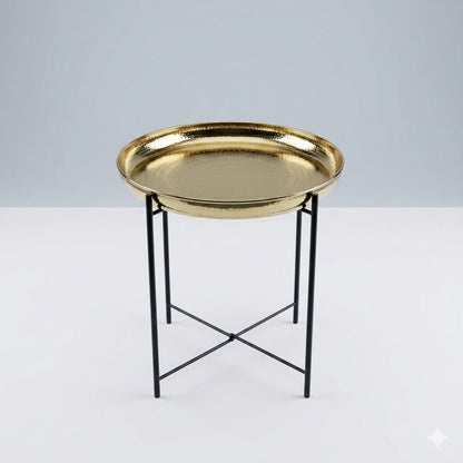 Gold & Matte Black Accent Table