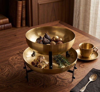 Golden Serving Bowl