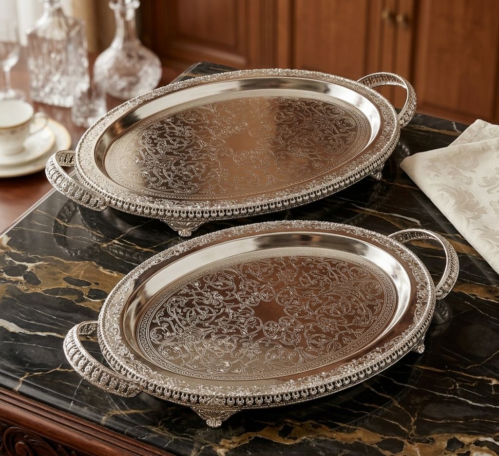 Silver Oval Serving Platter