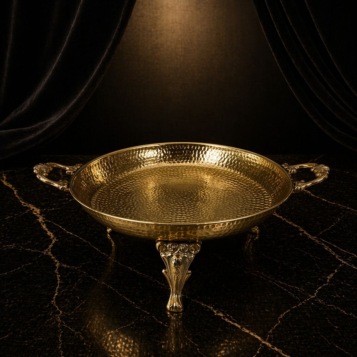Royal Gold Hammered Brass Platter