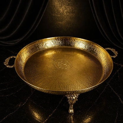 Royal Gold Hammered Brass Platter