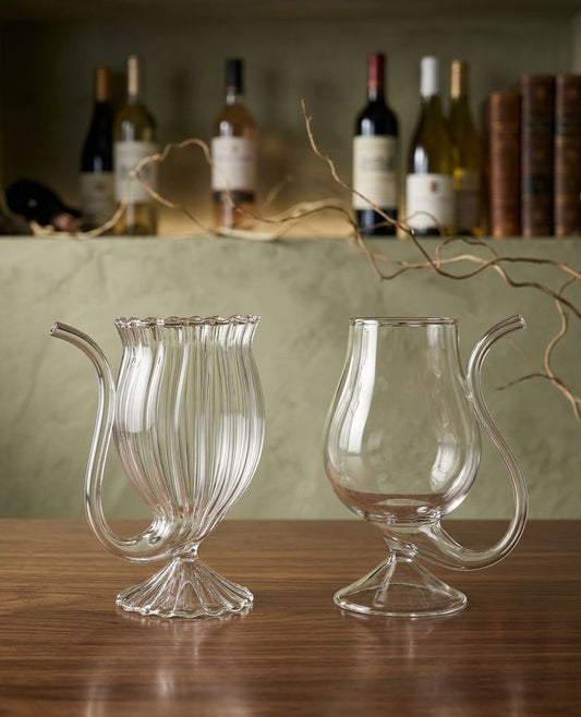 Vampire Glass Striped With Curved Straw