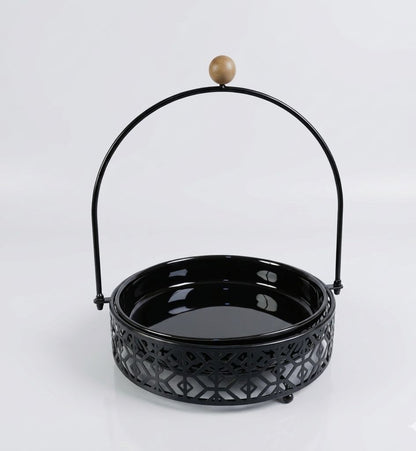 Noir Serving Plate With Handle
