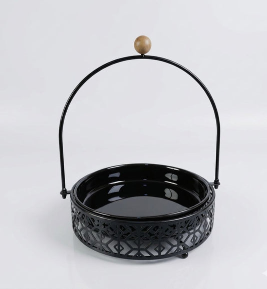 Noir Serving Plate With Handle