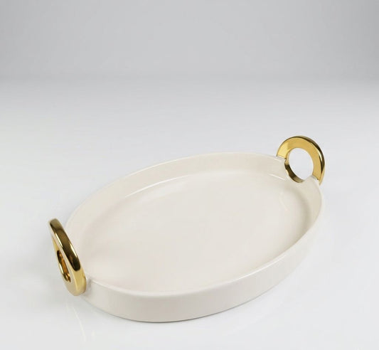 Luxe Serving Platter - Gold Handle