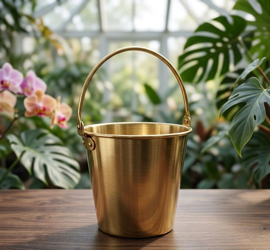 Linear Stainless Steel Gold Bucket