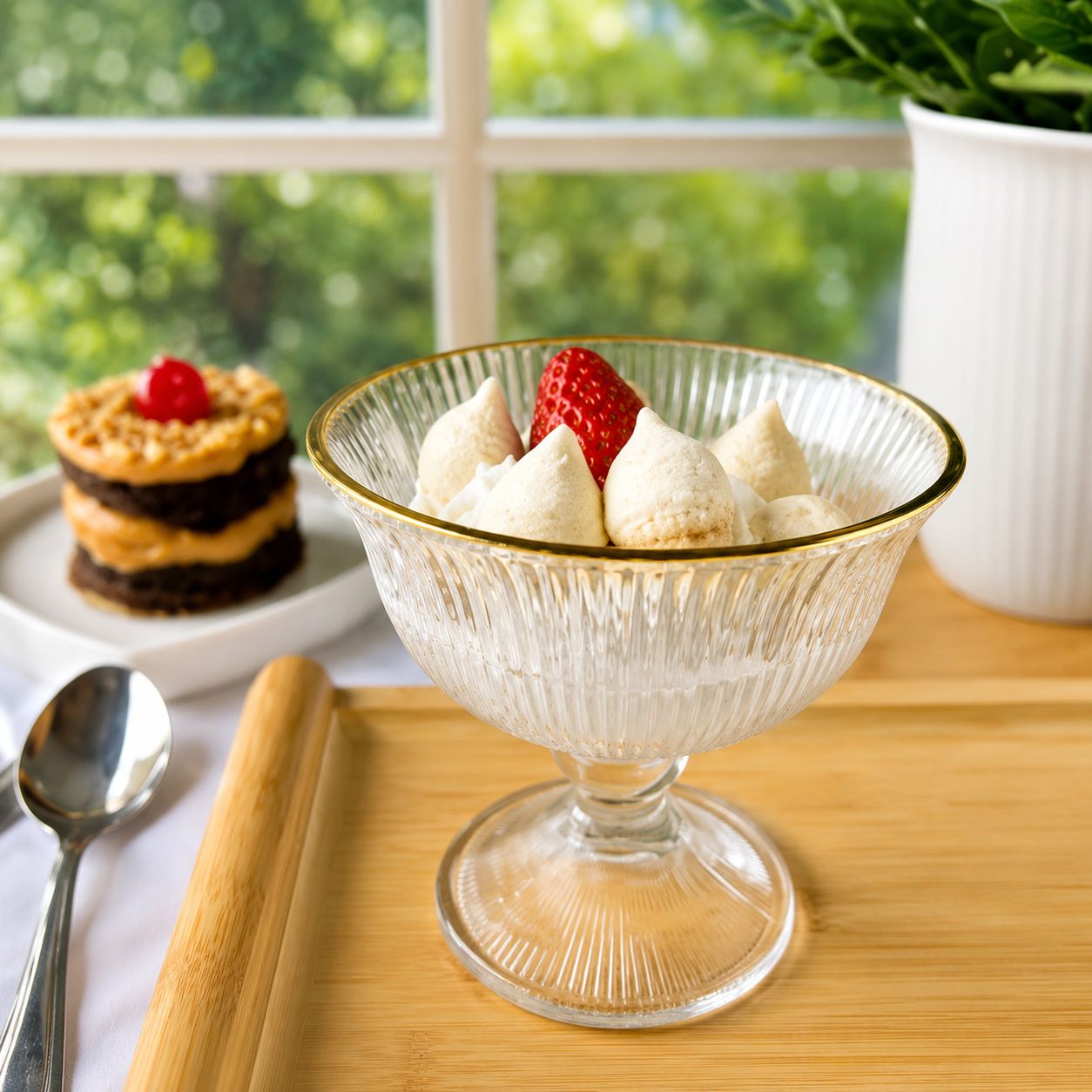Ribbed Glass Dessert & Sundae Cup