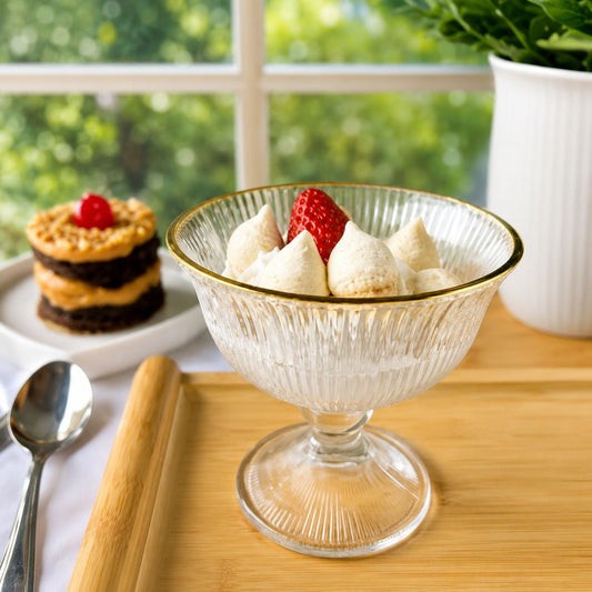 Ribbed Glass Dessert & Sundae Cup