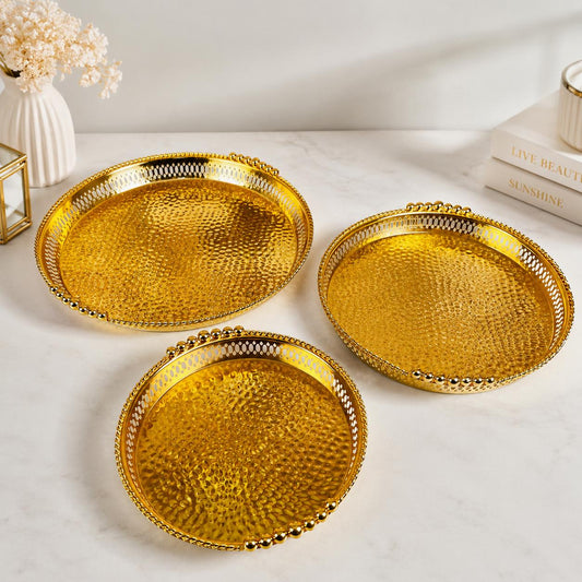 Hammered Golden Serving Platter