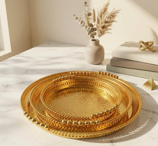 Hammered Golden Serving Platter