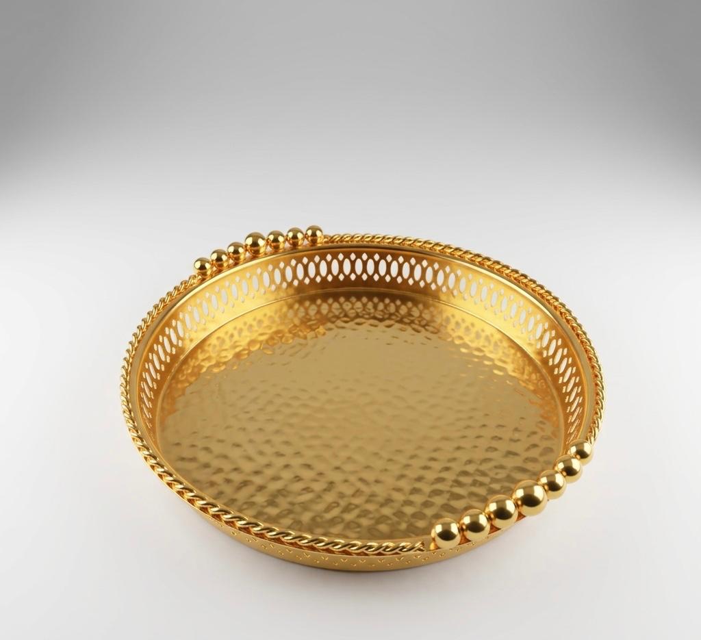 Hammered Golden Serving Platter