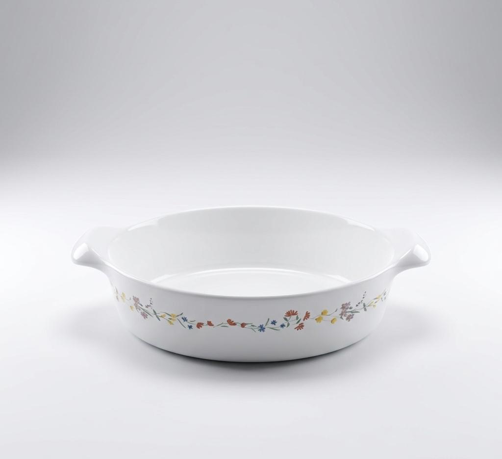 Danny Home 1.6L Ceramic Oven Safe Dish with Floral Print