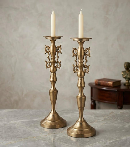 Antique Metal Scrollwork Candle Stand