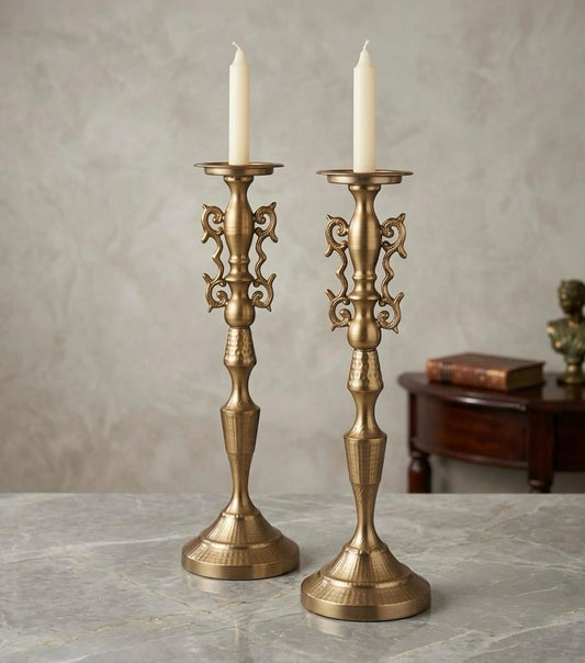 Antique Metal Scrollwork Candle Stand