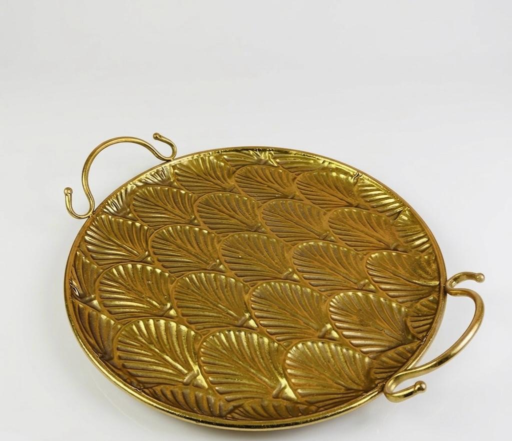 Antique Metal Shell-Pattern Platter
