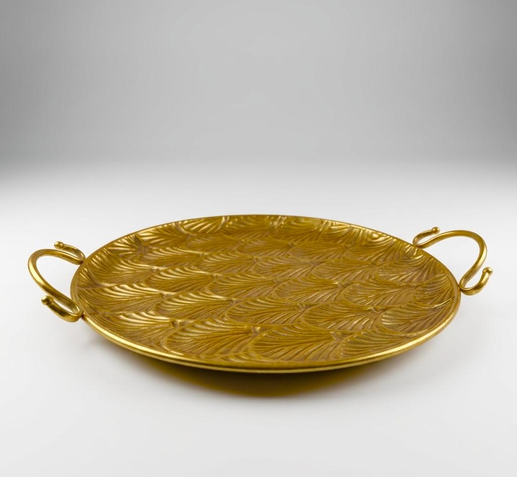 Antique Metal Shell-Pattern Platter
