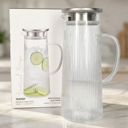 Danny Home Vertical Stripe Glass Water Jug & Teapot (1.13L)