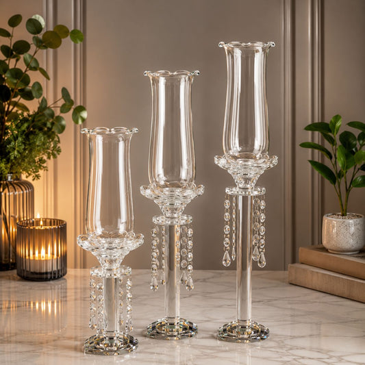 Crystal Candle Stand Set 3PC