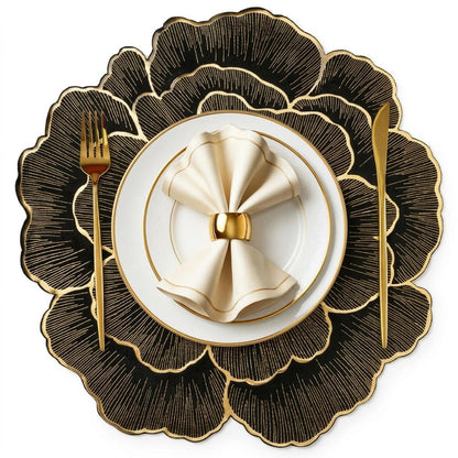 Golden Petal Blossom Placemat