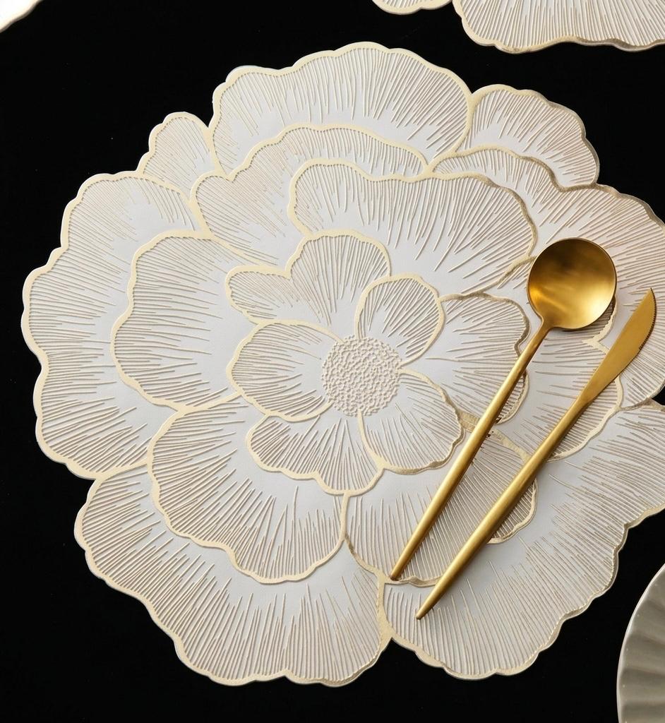 Golden Petal Blossom Placemat