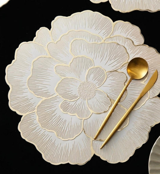 Golden Petal Blossom Placemat