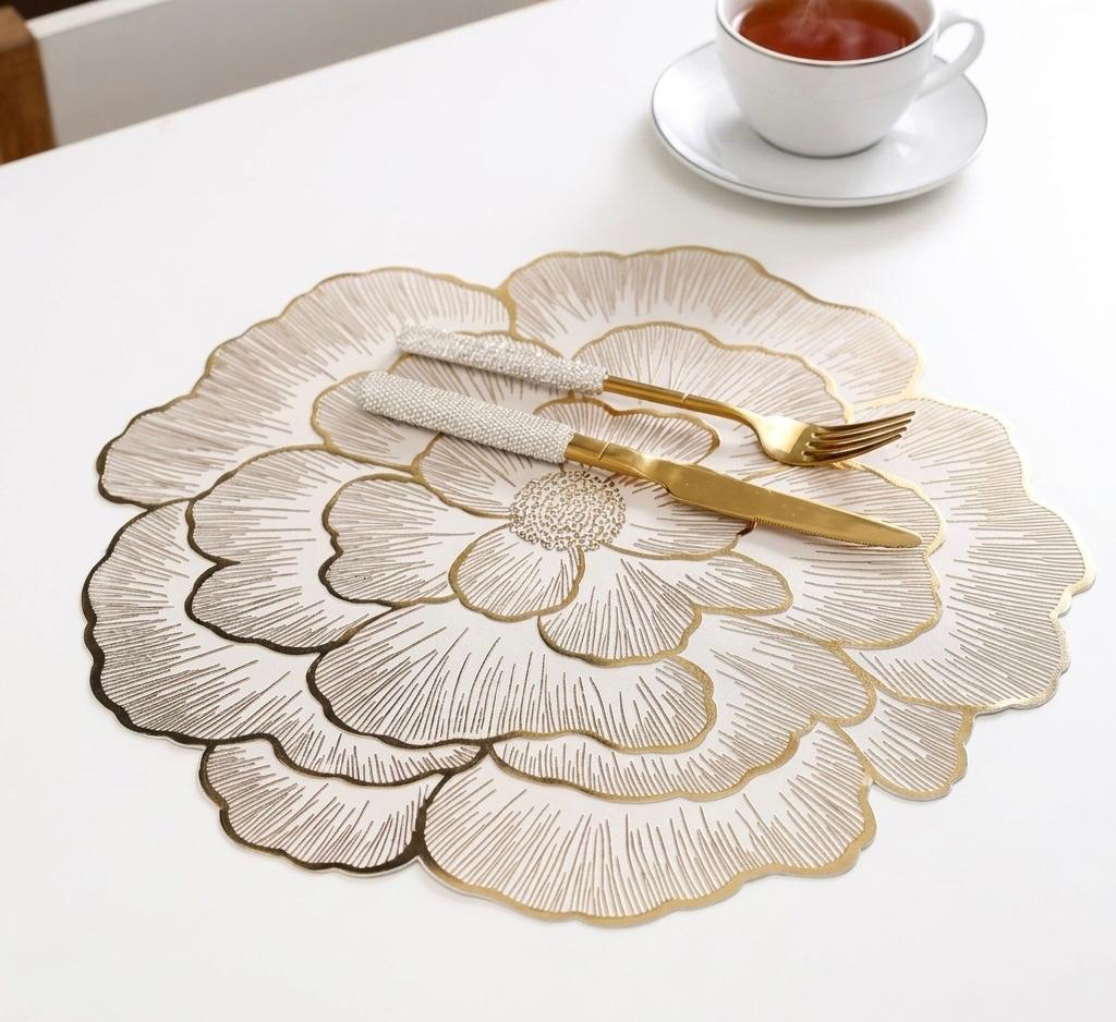 Golden Petal Blossom Placemat