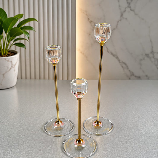 Crystal Candle Holders (Set of 3)
