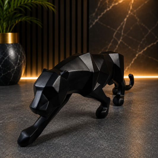 Geometric Panther Sculpture