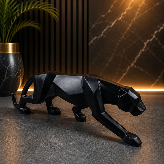 Geometric Panther Sculpture