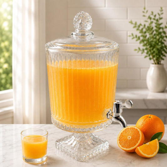 Ribbed Glass Beverage Dispenser (4.5LTR)