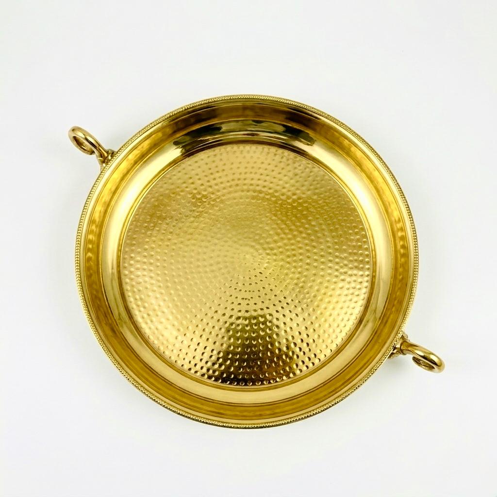 Swan-Handle Brass Serving Platter